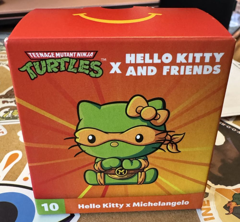 McDonald’s Happy Meal Toy, Teenage Mutant Ninja Turtles X Hello Kitty And Friends, Hello Kitty X Michaelangelo - Hello Kitty vinyl figure collectible - Main Image 2