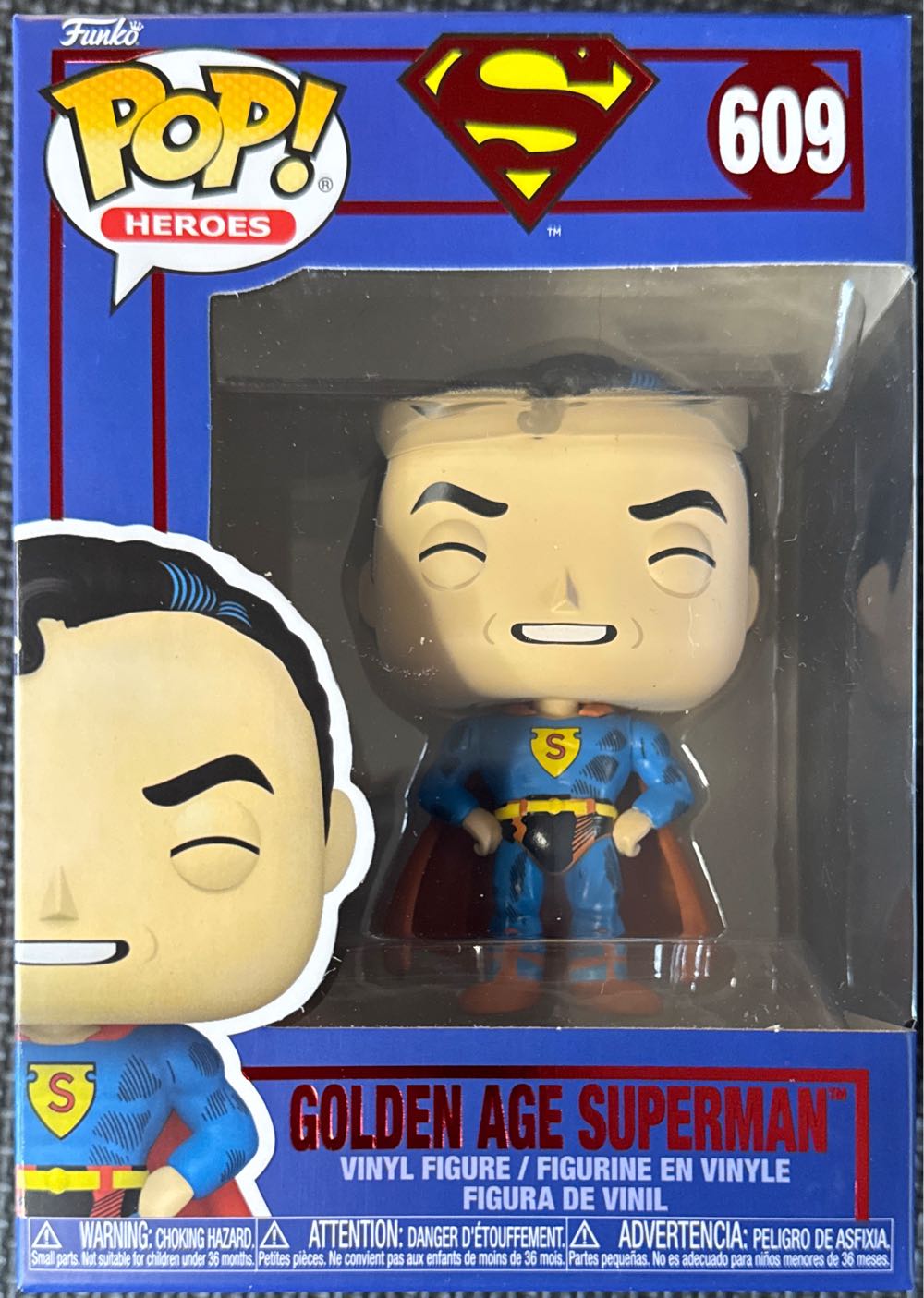 Golden Age Superman Funko Pop #609 - DC Universe vinyl figure collectible [Barcode 889698862288] - Main Image 2