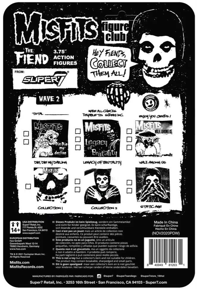 Super7 Misfits Legacy Of Brutality The Fiend White  - Misfits vinyl figure collectible [Barcode 840049812031] - Main Image 2