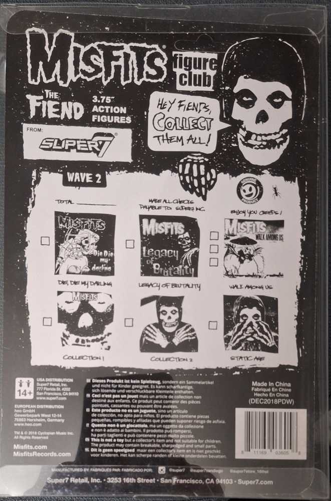 Super7 Misfits Static Age The Fiend Black Sparkle - Misfits vinyl figure collectible [Barcode 811169036058] - Main Image 2
