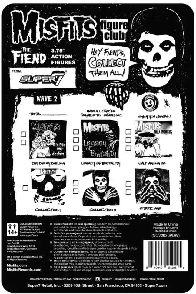 Super7 Misfits Static Age The Fiend Clear Purple  - Misfits vinyl figure collectible [Barcode 840049812055] - Main Image 2