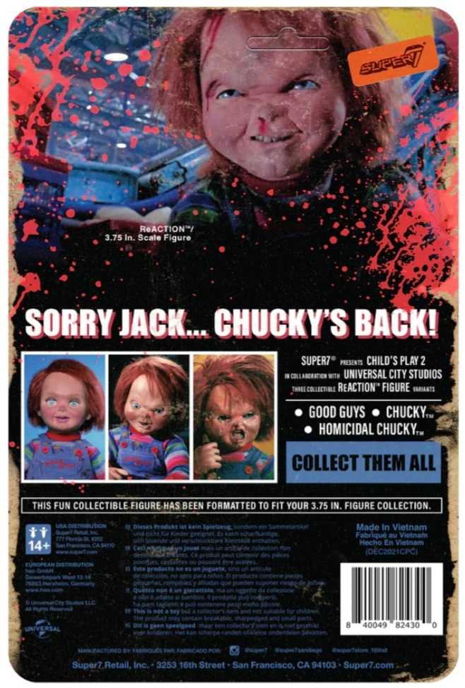 Super7 Childs Play 2 Homicidal Chucky - Child’s Play vinyl figure collectible [Barcode 840049824300] - Main Image 2