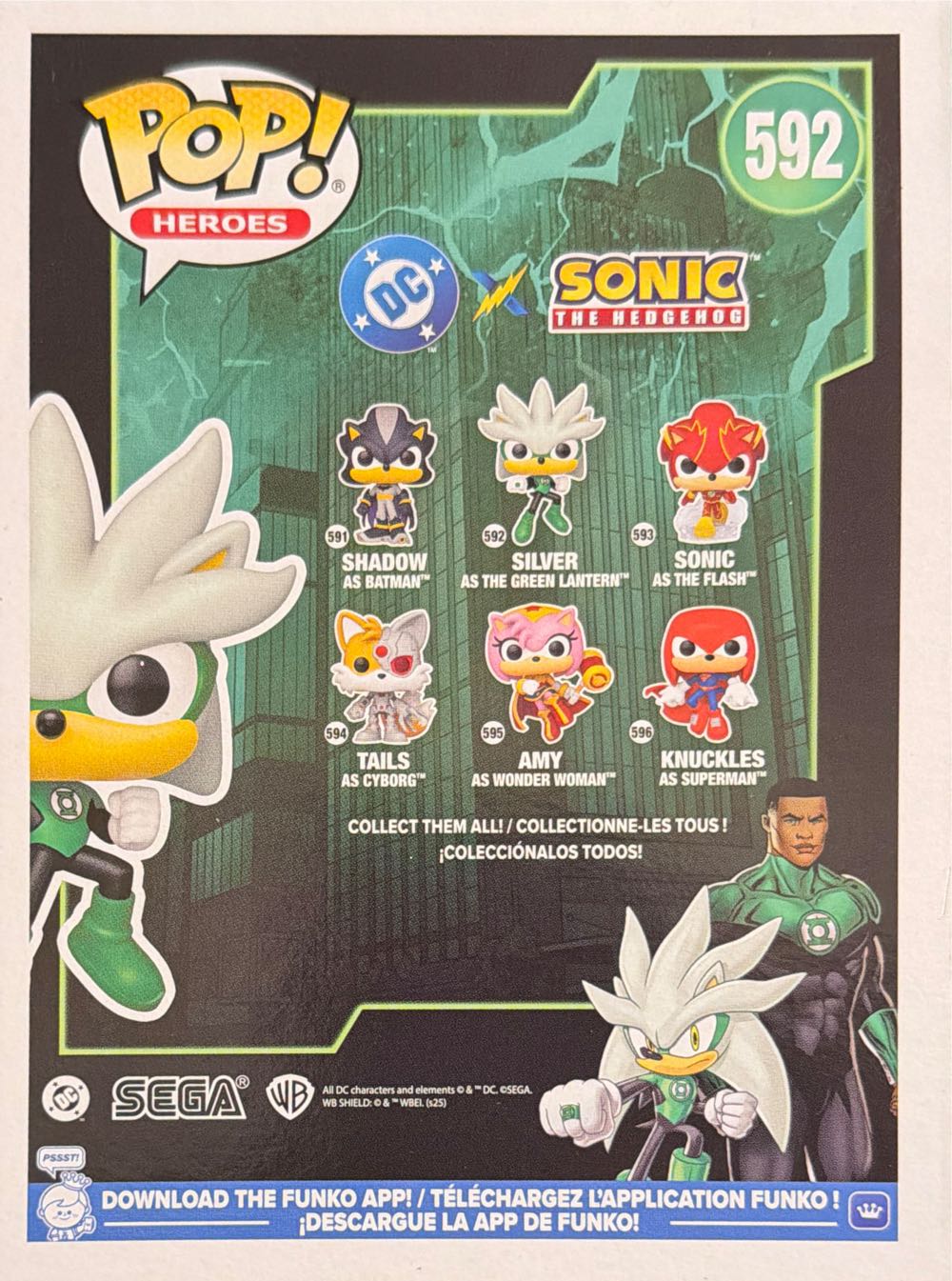 Funko Pop! Heroes: Justice League & Sonic Silver As The Green Lantern Sonic Dc Comics Collectable Vinyl Figure Gift Idea - DC Comics vinyl figure collectible [Barcode 889698889049] - Main Image 3