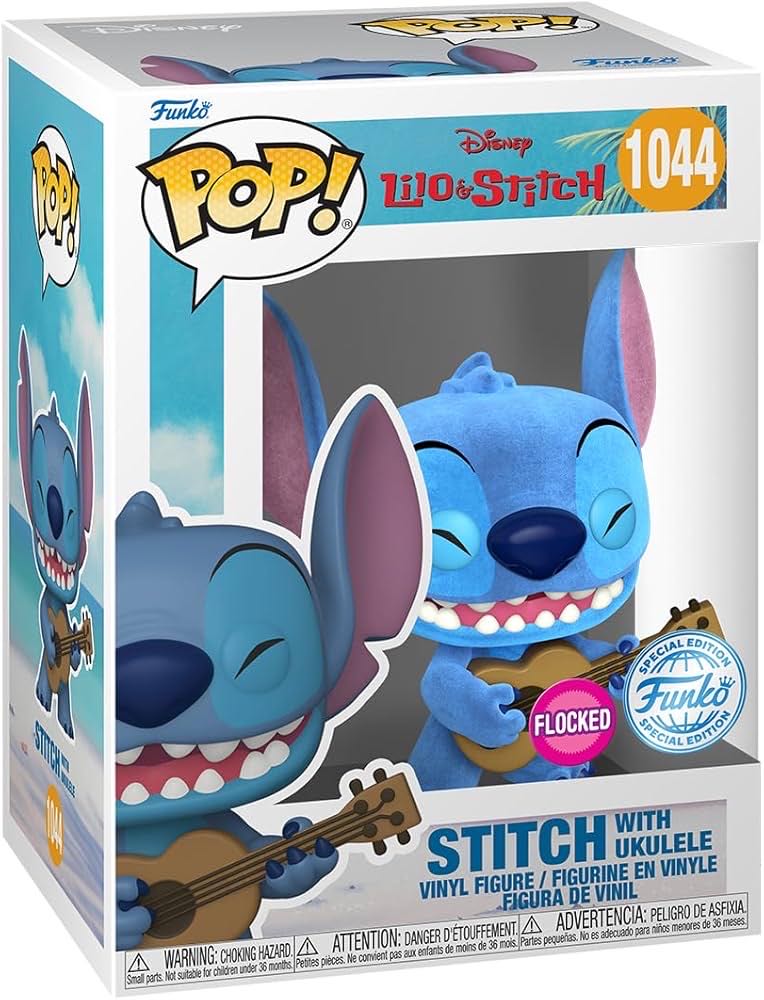Funko Pop! &tee: Lilo And Stitch Ukelele Stitch Flocked Large L T-shirt Clothes With Collectable Vinyl Minifigure Gift Idea Toys And Short Sleeve Top For Adults Unisex Men And Women  vinyl figure collectible [Barcode 889698731614] - Main Image 2