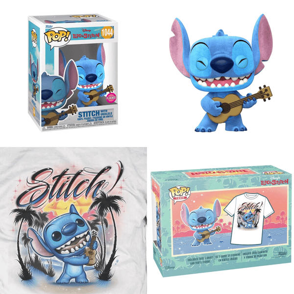 Funko Pop! &tee: Lilo And Stitch Ukelele Stitch Flocked Large L T-shirt Clothes With Collectable Vinyl Minifigure Gift Idea Toys And Short Sleeve Top For Adults Unisex Men And Women  vinyl figure collectible [Barcode 889698731614] - Main Image 3