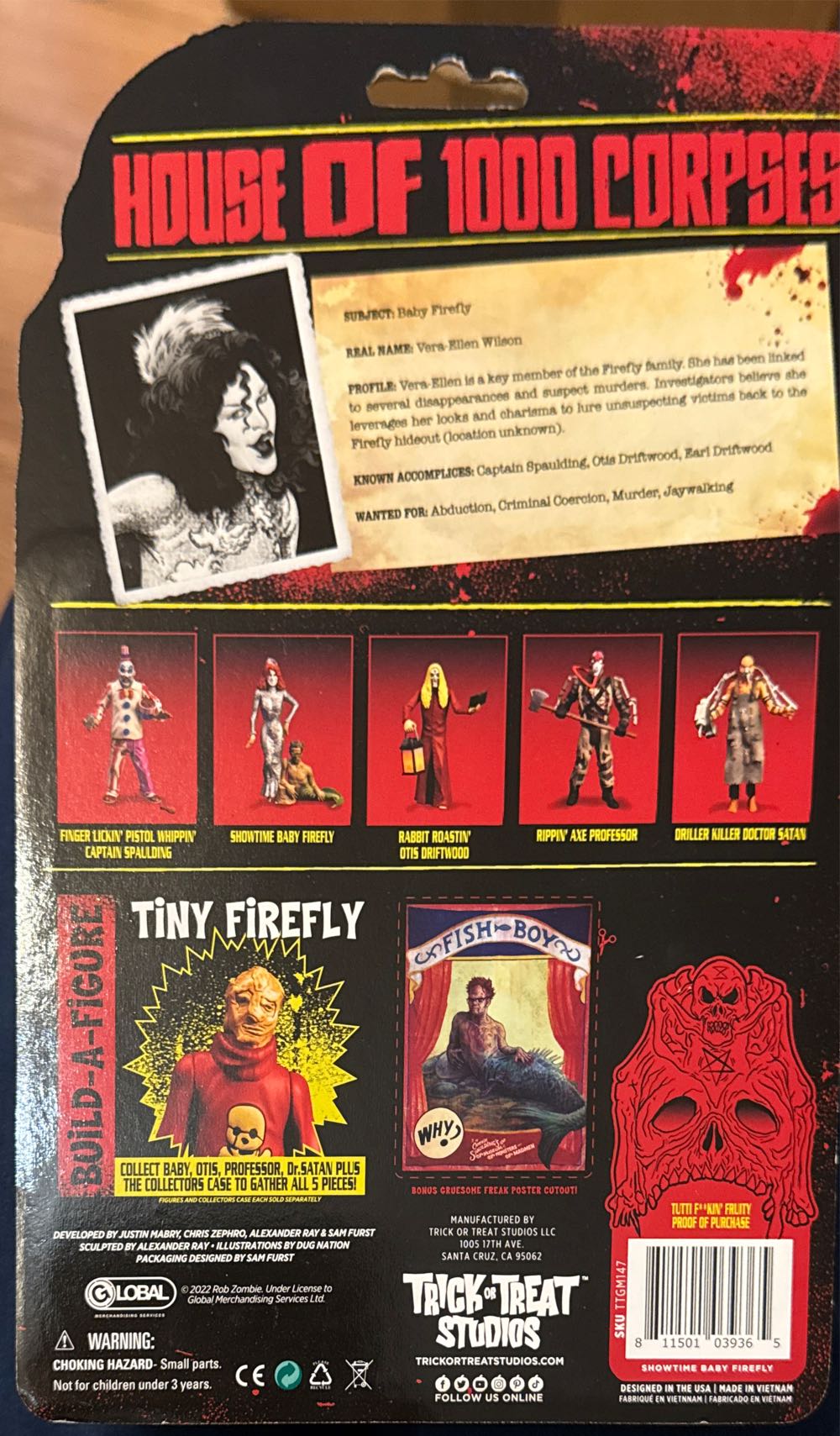 Baby Firefly & Fish boy Trick Or Treat Studios House Of Corpses 5 Inch Action Figure | Showtime Baby Firefly  vinyl figure collectible [Barcode 811501039365] - Main Image 3
