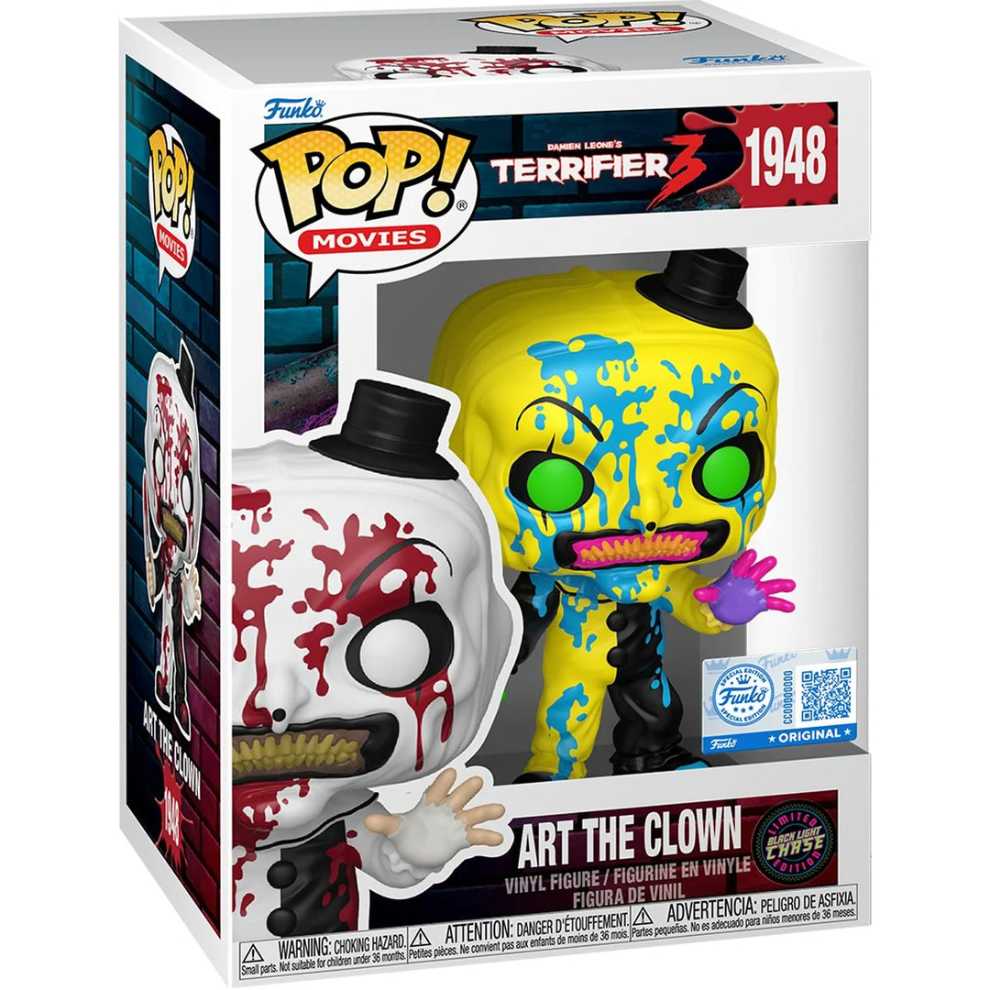 Funko Terrifier 3 Art The Clown Black Light Chase  vinyl figure collectible [Barcode 889698916905] - Main Image 2
