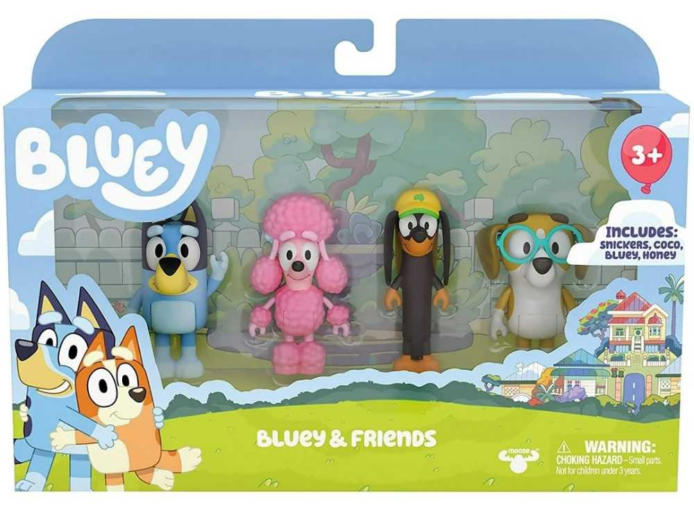 Bluey Friends Figurine Toys Pack of 4  vinyl figure collectible [Barcode 630996130148] - Main Image 2