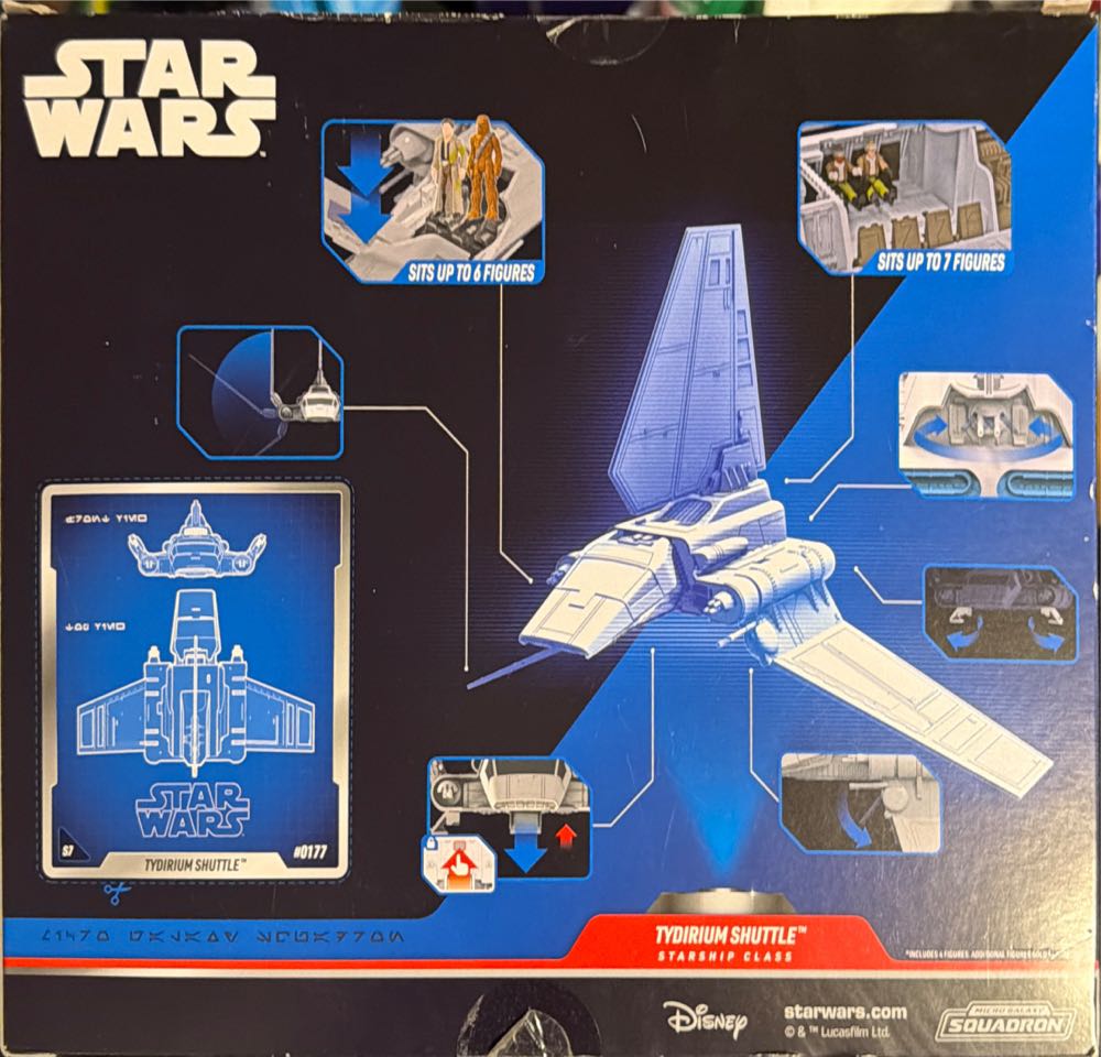 Jazwares Star Wars Micro Galaxy Squadron Tydirium Shuttle 7-inch Vehicle With Unique Deco And Four 1-inch Micro Figure Accessories  vinyl figure collectible [Barcode 191726814283] - Main Image 3