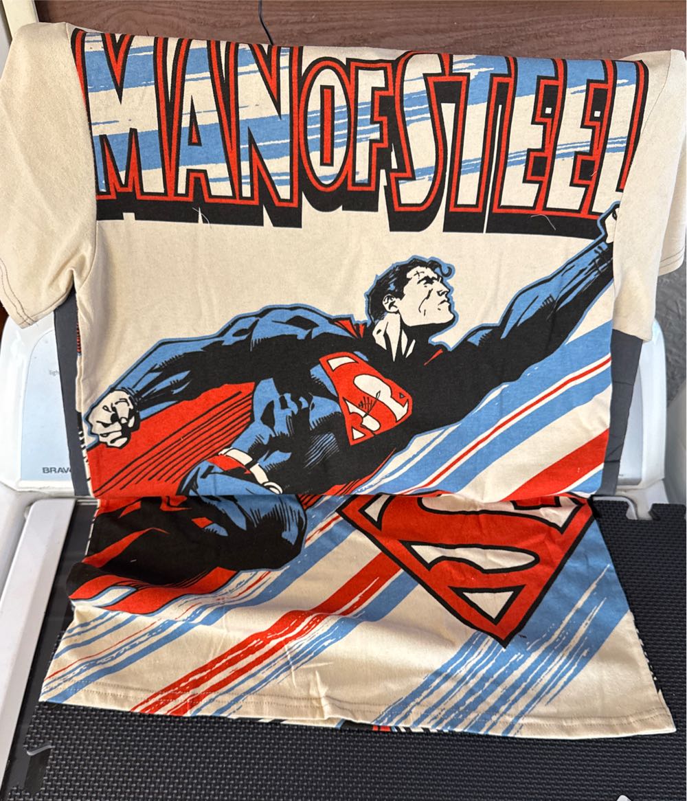 Superman Man Of Steel Graphic T-Shirt, Two Sided  vinyl figure collectible - Main Image 2