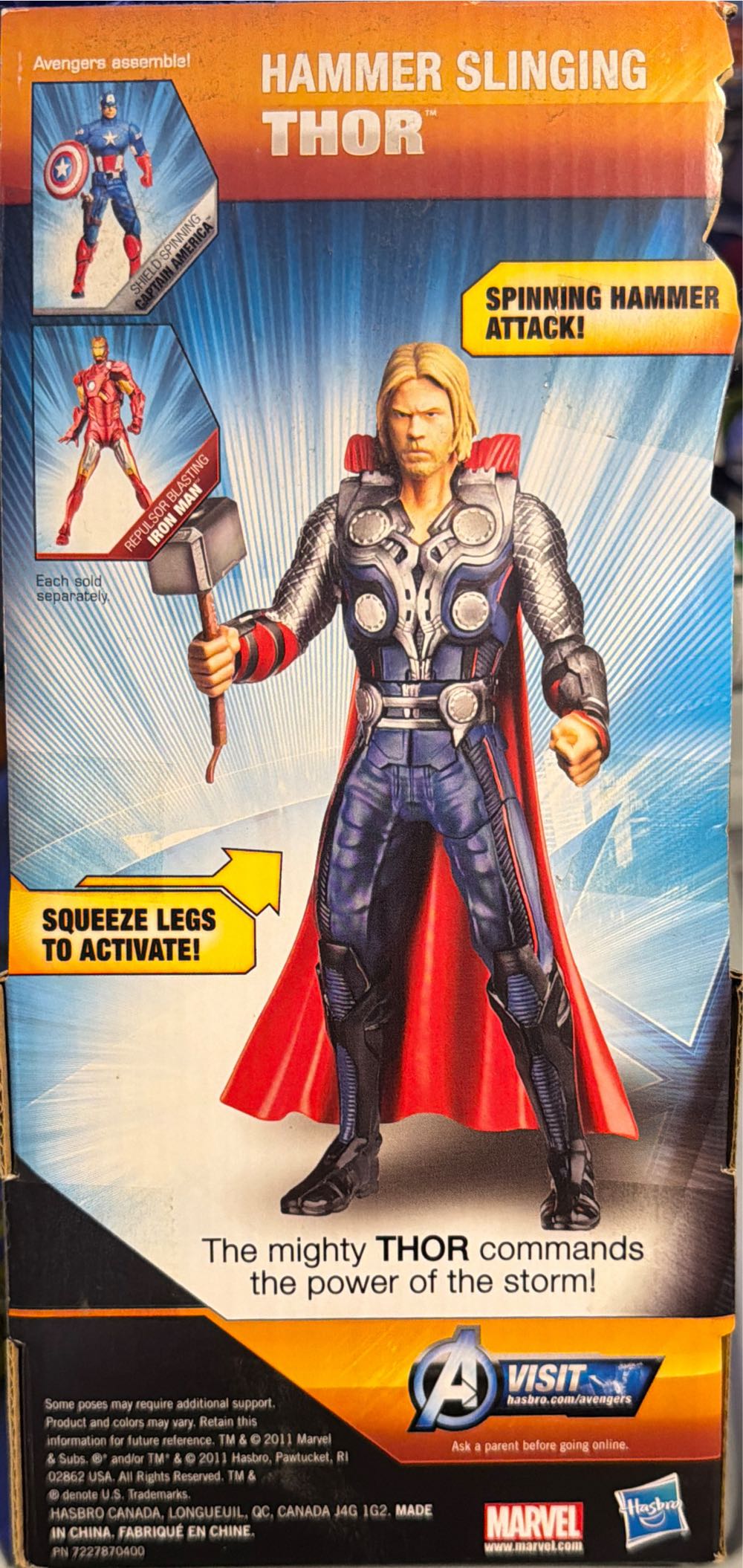 Marvel The Avengers Mighty Battlers Hammer Slinging Thor Figure  vinyl figure collectible [Barcode 653569699842] - Main Image 2