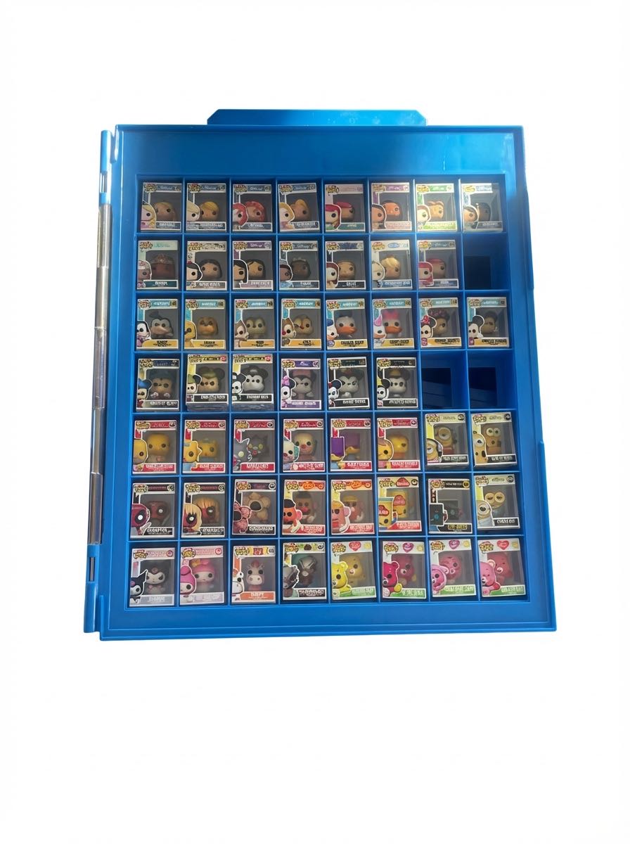 Assorted Mini Funko Pop Style Vinyl Figures in Blue Display Case  vinyl figure collectible - Main Image 2