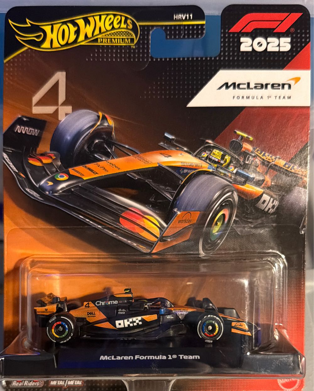 Hot Wheels 1:64 Scale Premium Die-cast Formula 1 Collectible Toy Race Car With Real Riders Tires & Metal Metal Body & Chassis Styles May Vary  vinyl figure collectible [Barcode 194735347858] - Main Image 2