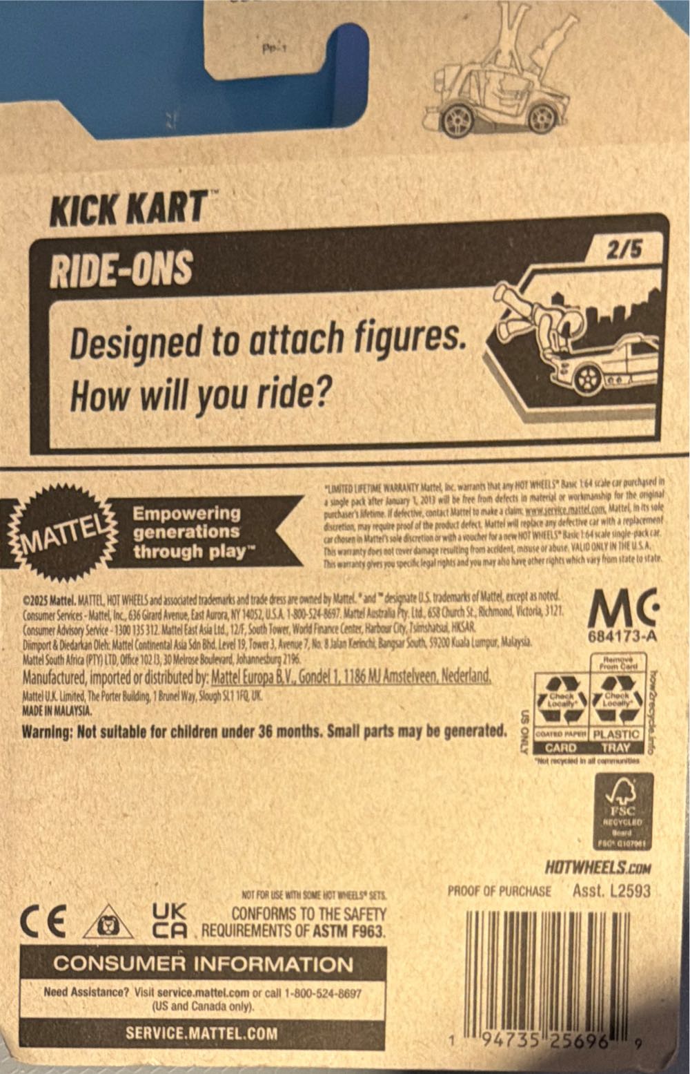 Hot Wheels KICK KART  vinyl figure collectible [Barcode 194735256969] - Main Image 2