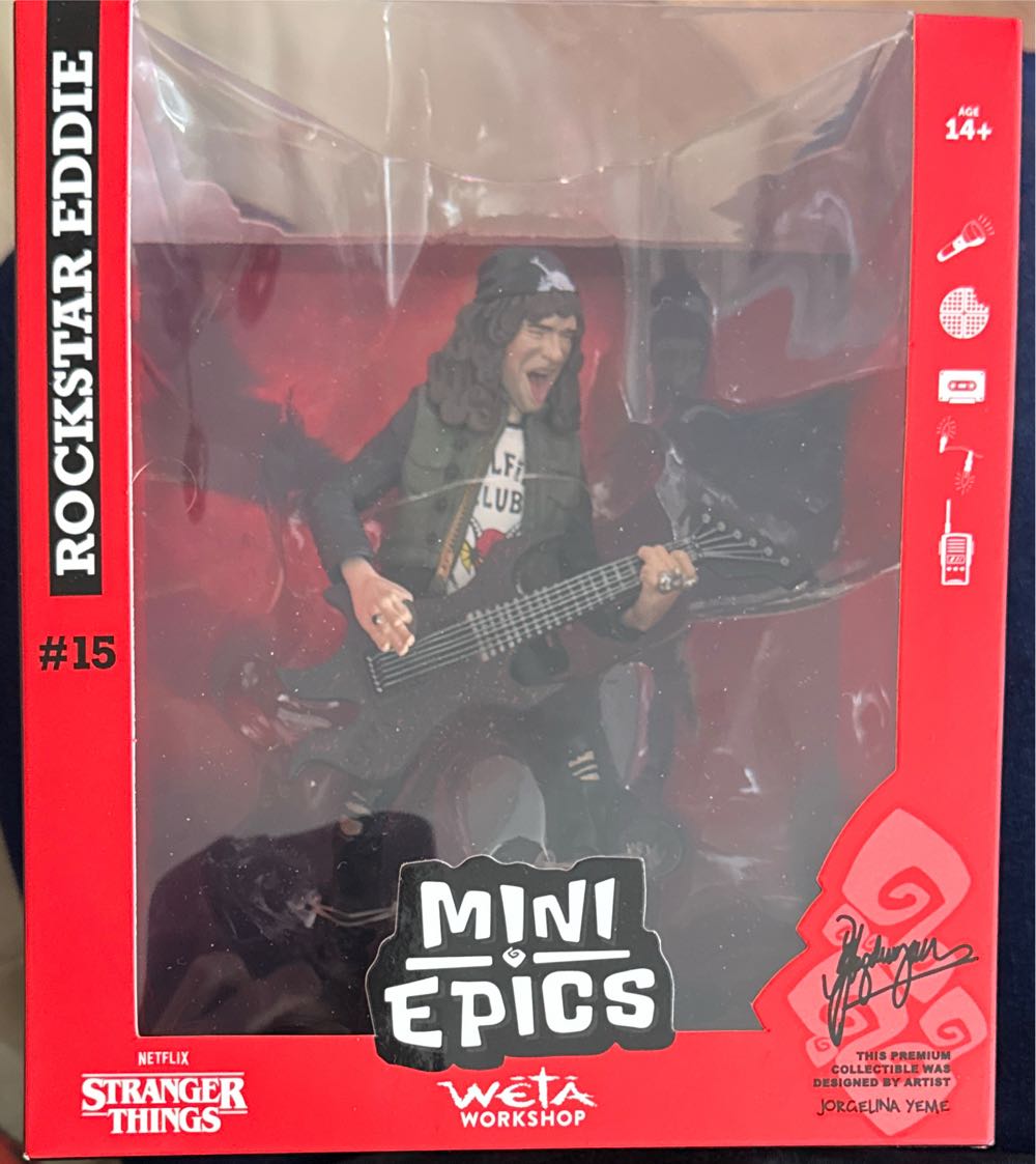 Weta Workshop Mini Epics Stranger Things Season 4 Rockstar Eddie Munson  vinyl figure collectible [Barcode 9420024741702] - Main Image 2