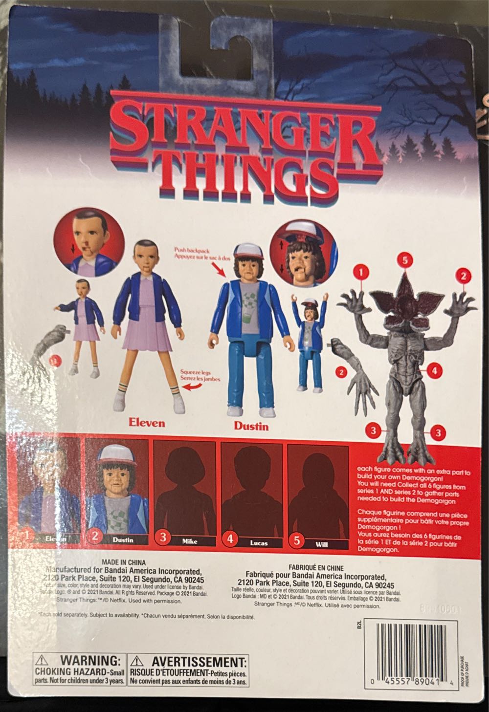 Eleven #01 Stranger Things Eleven 4” Eleven & Dustin Action Target Exclusive Bandai Netflix Stranger Things Eleven 01 Target Exclusive Demogorgon Feature Baf Fright Build A New - Stranger Things vinyl figure collectible [Barcode 045557890414] - Main Image 2