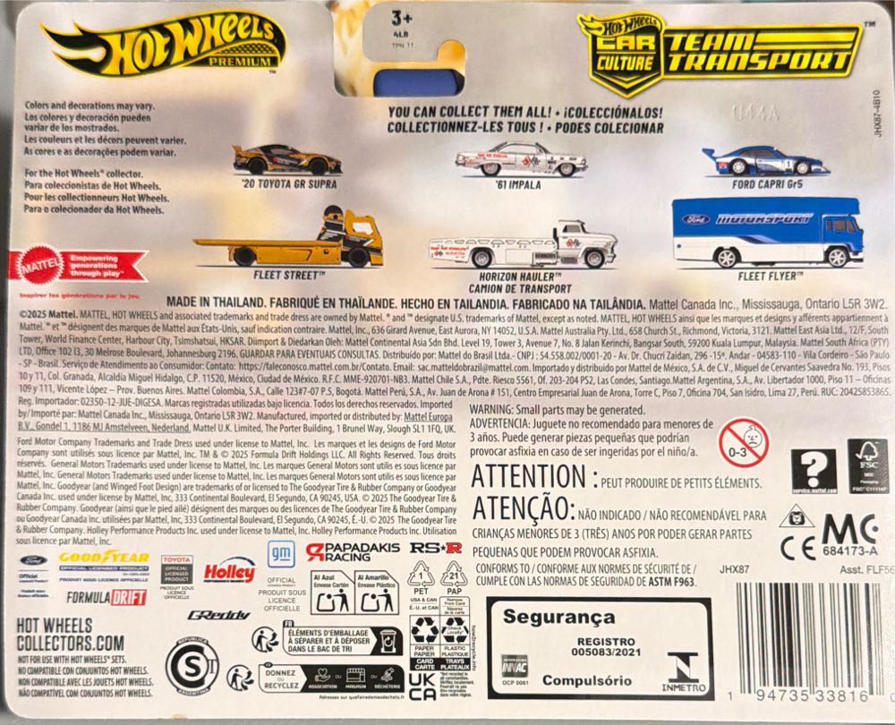 Hot Wheels Team Transport #86 ’20 Toyota Gr Supra & Fleet Street Real Riders Metal Metal 1:64 Scale  vinyl figure collectible [Barcode 194735338160] - Main Image 2