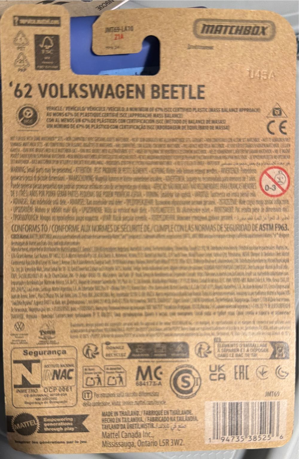 Matchbox ’62 Volkswagen Beetle Yellow Marshmallow Candy Themed 1:64 Scale Diecast Toy Vehicle  vinyl figure collectible [Barcode 194735385256] - Main Image 2