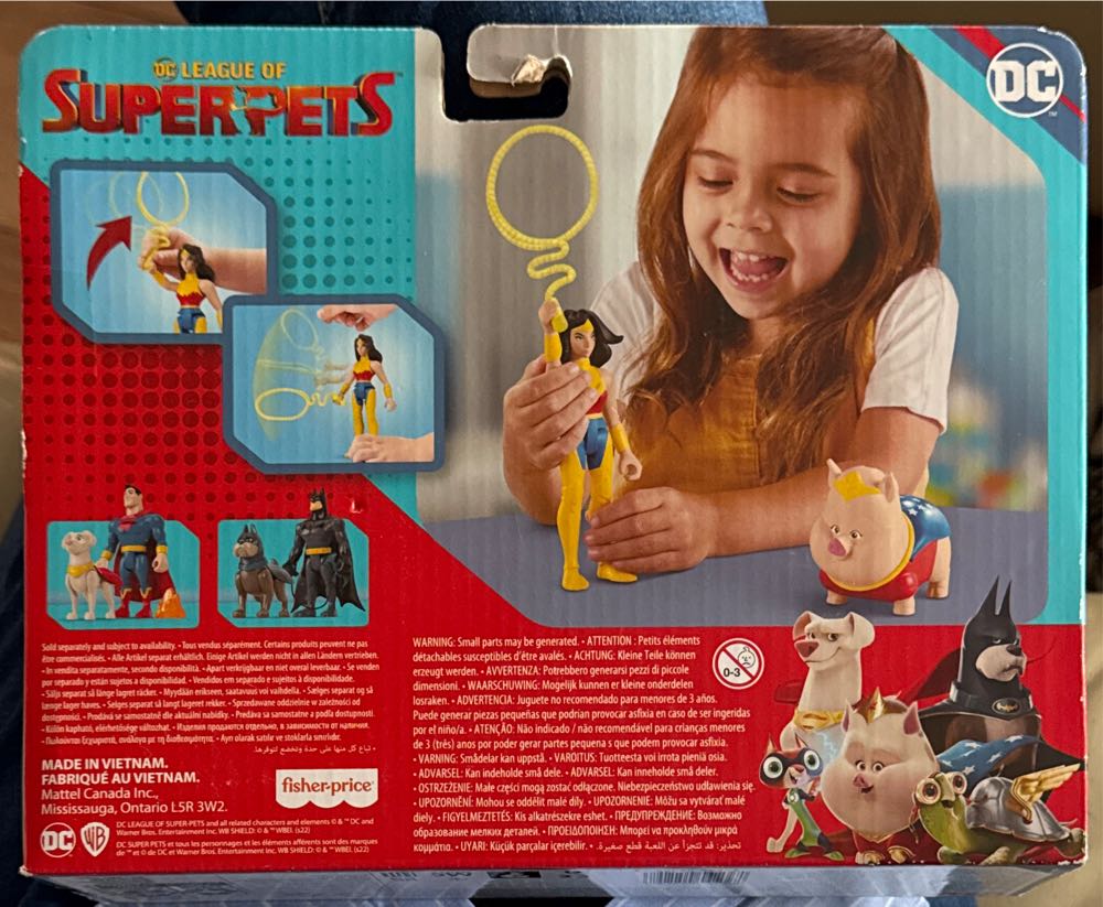 Wonder Woman & Pb Fisher-price Dc League Of Super-pets Preschool Toys Wonder Woman & Pb Poseable Figure Set For Pretend Play Kids Ages 3 Years  vinyl figure collectible [Barcode 194735051298] - Main Image 3