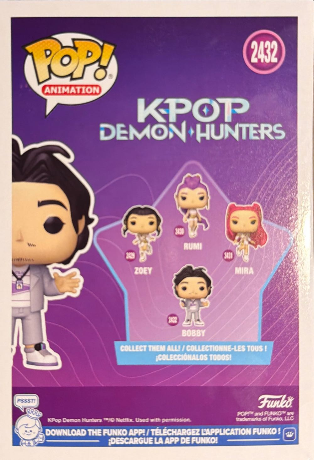 Funko Pop! Animation: Kpop Demon Hunters Bobby Collectable Vinyl Figure Gift Idea Official Merchandise Toys For Kids & Adults Anime Fans Model Figure For Collectors  vinyl figure collectible [Barcode 889698958042] - Main Image 3