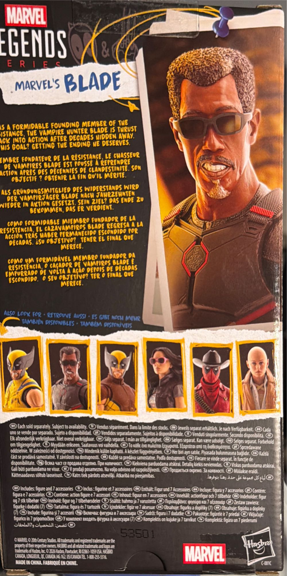 Marvel Legends Series Marvel’s Blade Marvel Studios’ Deadpool & Wolverine Movie Collectible 6-inch Action Figure Gift  vinyl figure collectible [Barcode 5010996359643] - Main Image 3