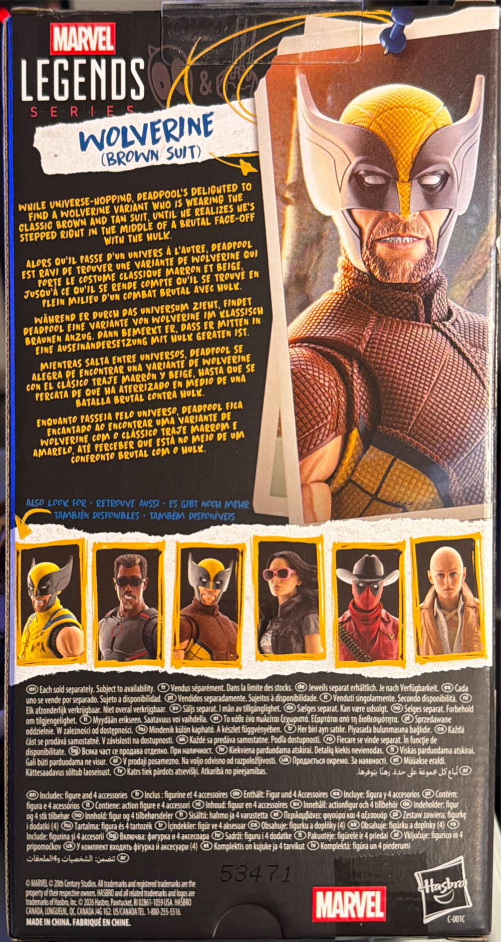 Marvel Legends Series Wolverine Brown Suit Marvel Studios’ Deadpool & Wolverine Movie Collectible 6-inch Action Figure Gift  vinyl figure collectible [Barcode 5010996359599] - Main Image 3