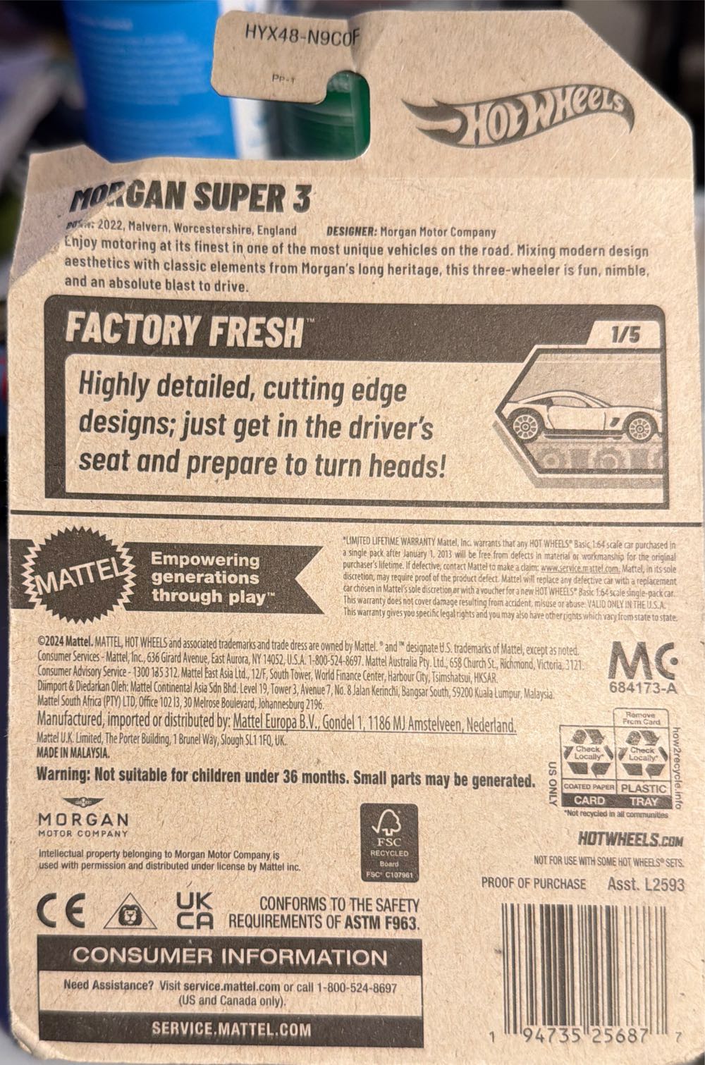 Hot Wheels Morgan Super 3  vinyl figure collectible [Barcode 194735256877] - Main Image 2