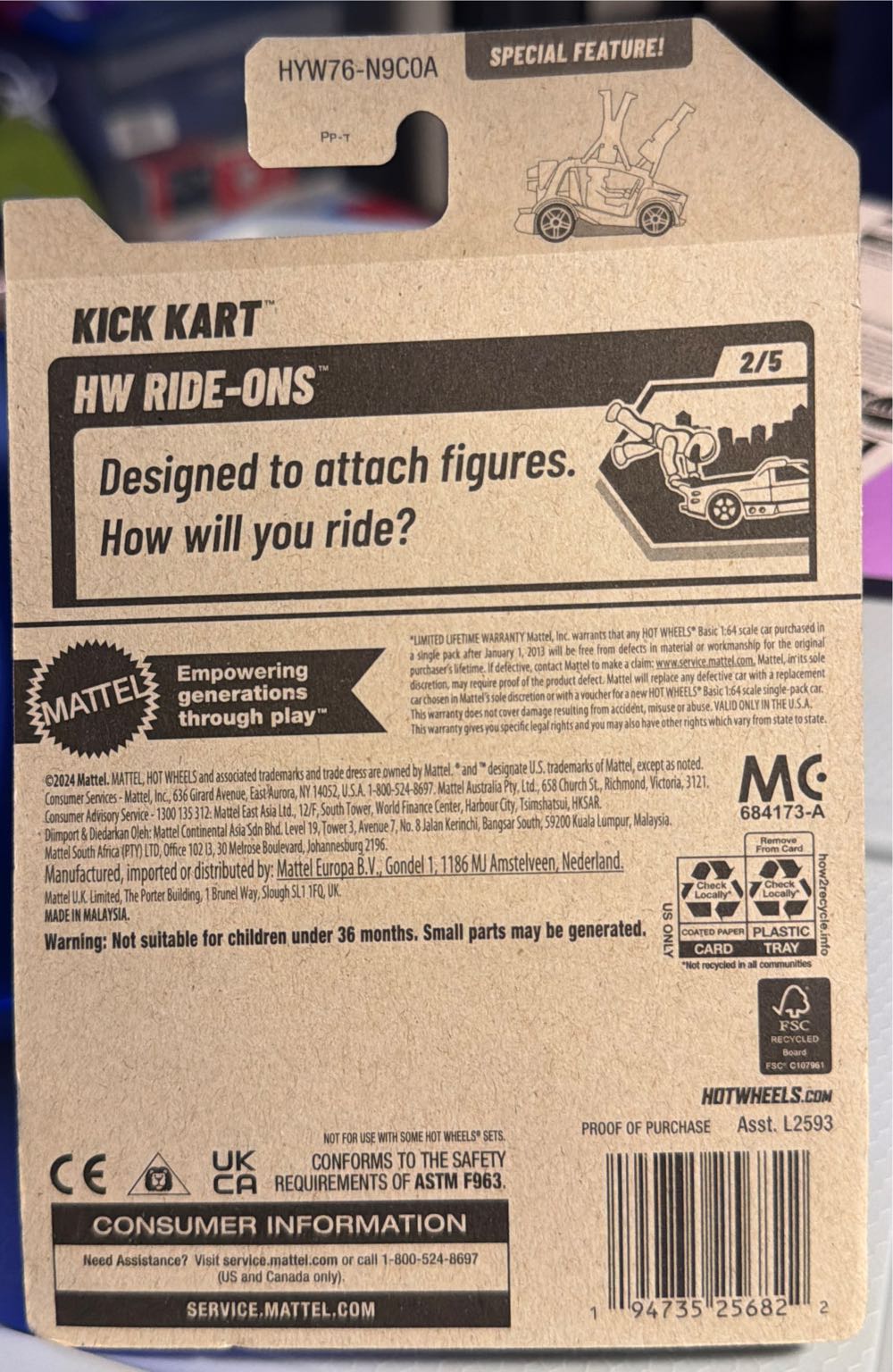 Hot Wheels Kick Kart  vinyl figure collectible [Barcode 194735256822] - Main Image 2