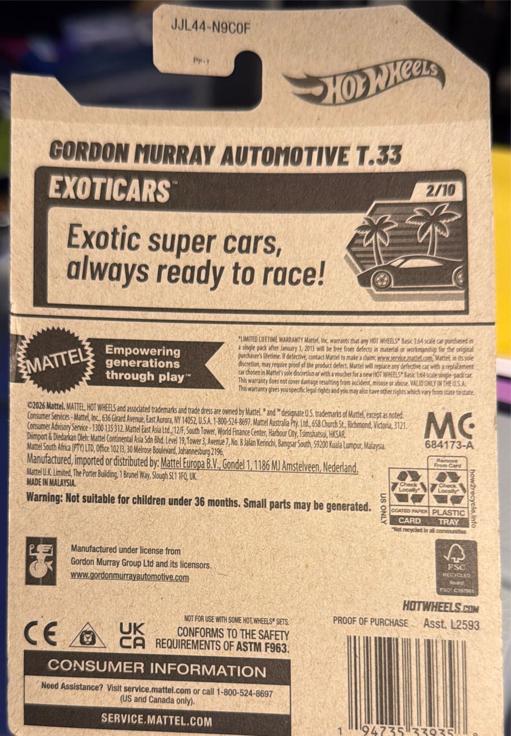 Hot Wheels Jordan Murray Autograph T.33  vinyl figure collectible [Barcode 194735339358] - Main Image 2