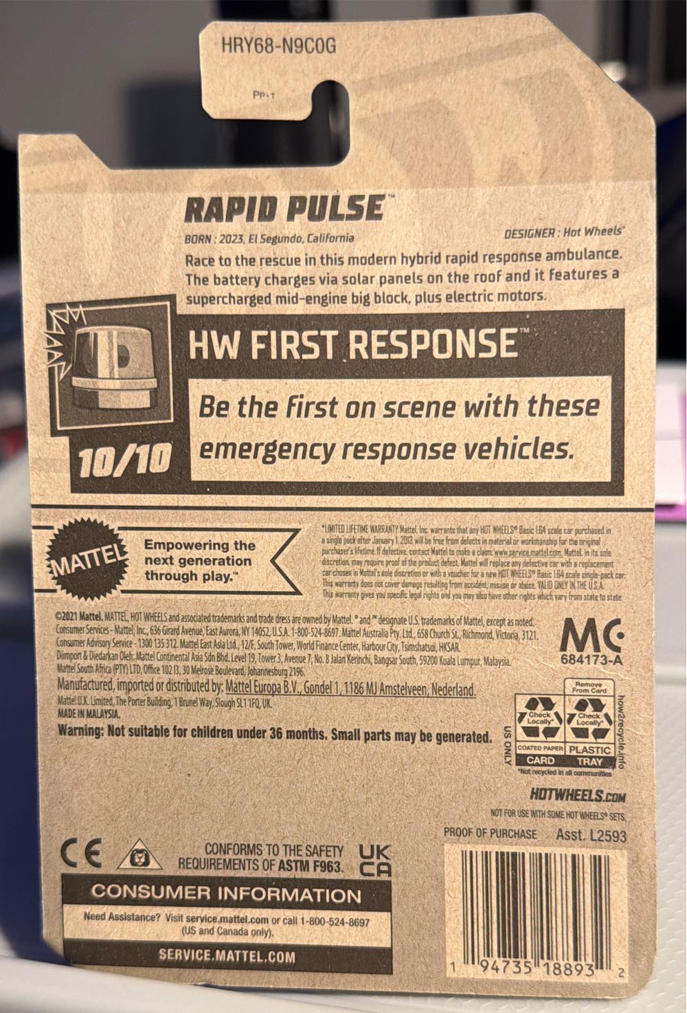 Hot Wheels Rapid Pulse  vinyl figure collectible [Barcode 194735188932] - Main Image 2