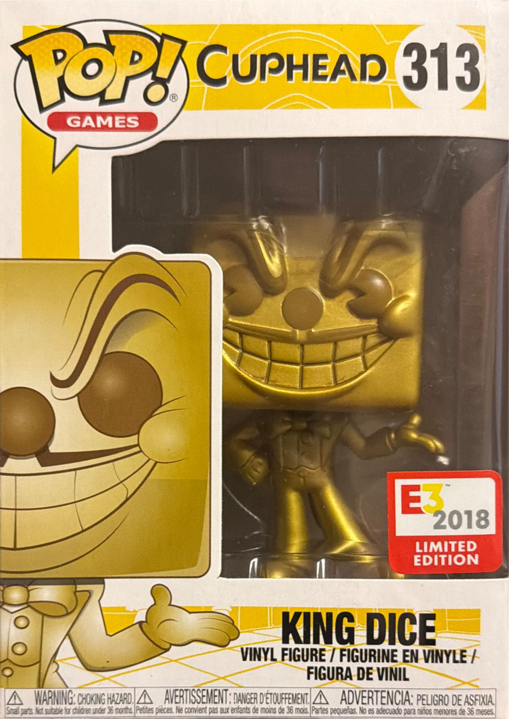 Cuphead -313- King Dice (Gold) - Cuphead vinyl figure collectible [Barcode 889698333368] - Main Image 4