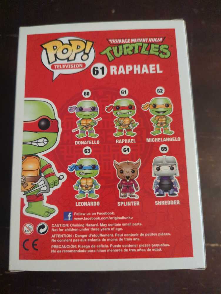 Raffaello - 61  - Teenage Mutant Ninja Turtles - Funko Pop Television - Teenage Mutant Ninja Turtles vinyl figure collectible [Barcode 830395033433] - Main Image 3