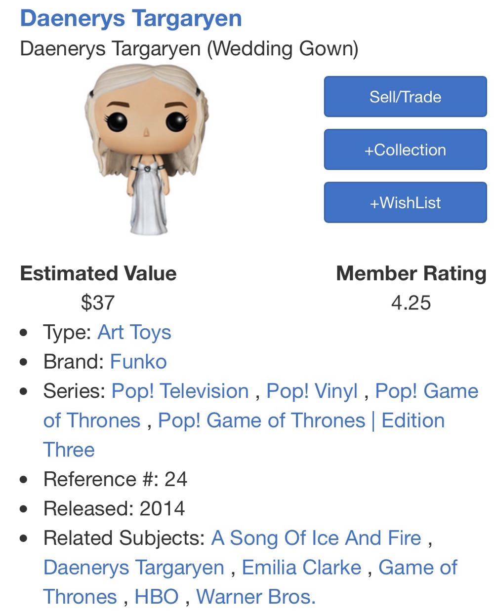 Daenerys Targaryen - Game of Thrones vinyl figure collectible [Barcode 849803040161] - Main Image 4