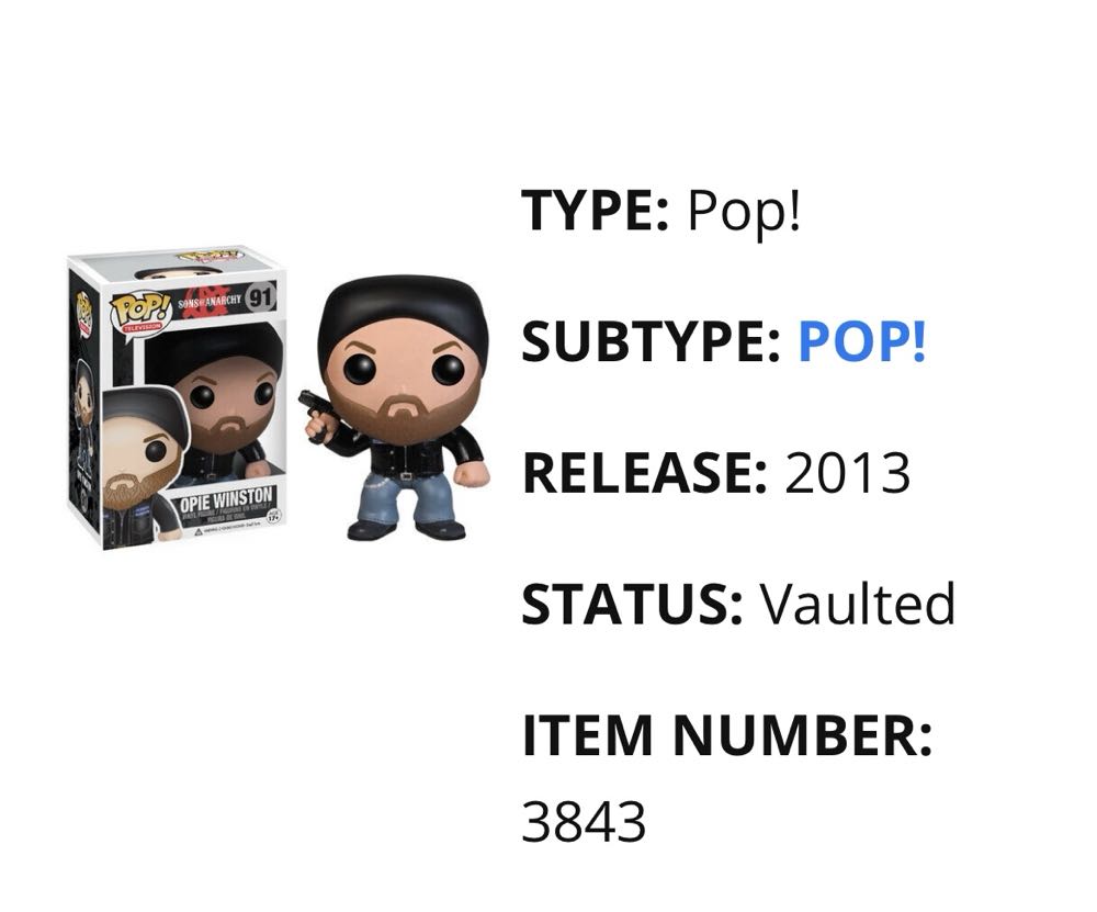 Opie Winston - Sons of Anarchy vinyl figure collectible [Barcode 849803038434] - Main Image 3