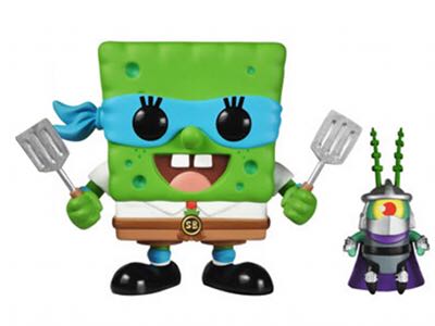 SpongeBob Leonardo and Plankton Shredder - Teenage Mutant Ninja Turtles vinyl figure collectible [Barcode 849803041571] - Main Image 2