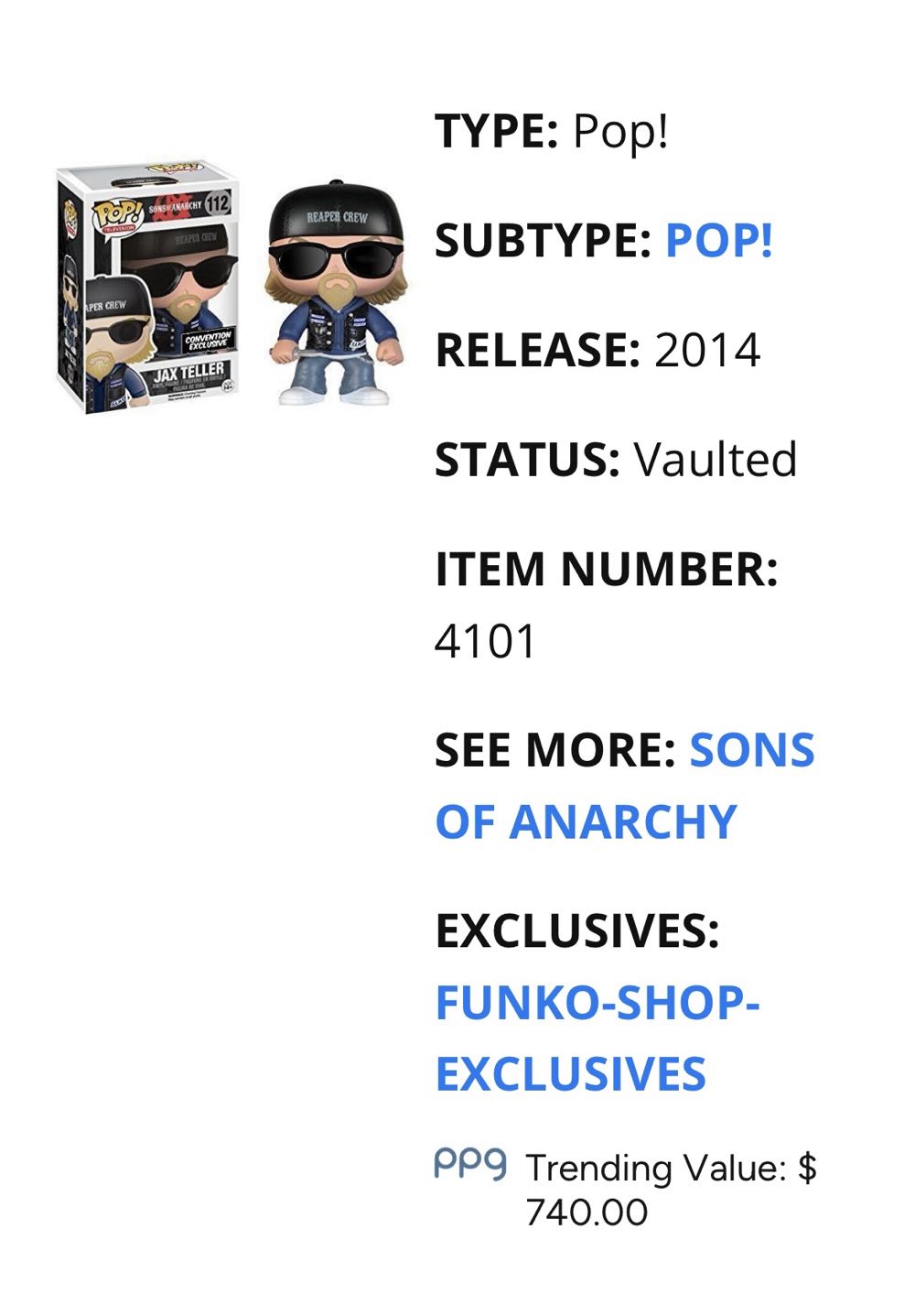 Sons Of Anarchy Jax Teller - Sons of Anarchy vinyl figure collectible [Barcode 849803041014] - Main Image 3