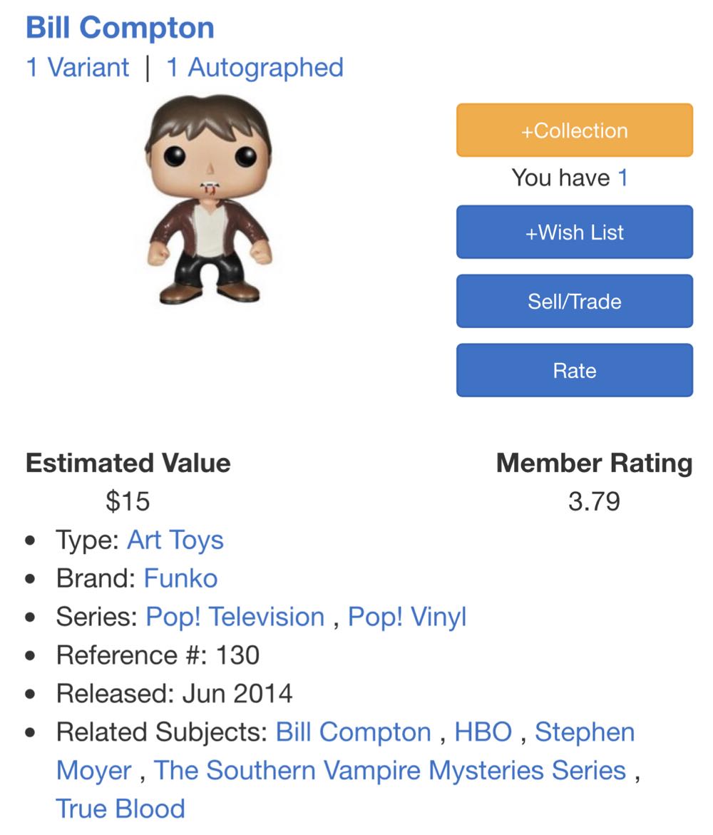Bill Compton - True Blood vinyl figure collectible [Barcode 849803040666] - Main Image 4