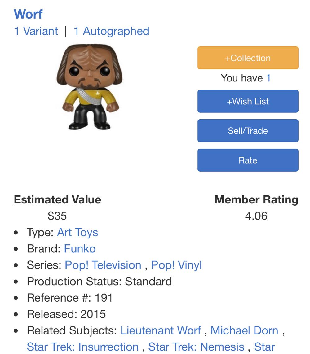 Worf - Star Trek vinyl figure collectible [Barcode 849803049010] - Main Image 4
