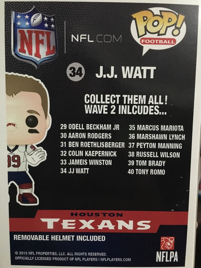 J.J. Watt (Away Jersey) - NFL vinyl figure collectible [Barcode 849803075606] - Main Image 2