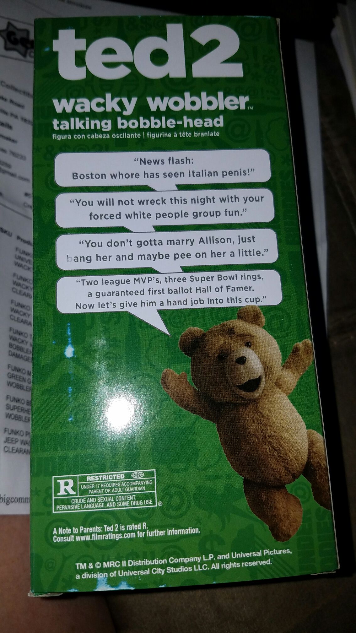 Wacky Wobbler Talking Bubble Head - Ted vinyl figure collectible [Barcode 849803061807] - Main Image 2