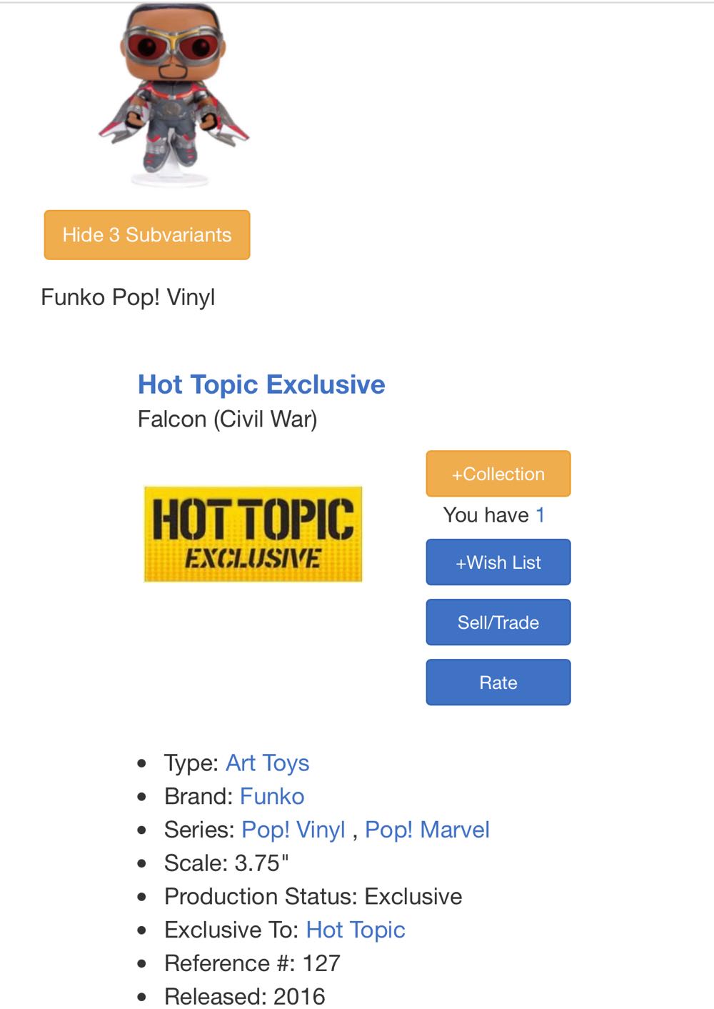 Falcon - Marvel Universe vinyl figure collectible [Barcode 849803072261] - Main Image 4