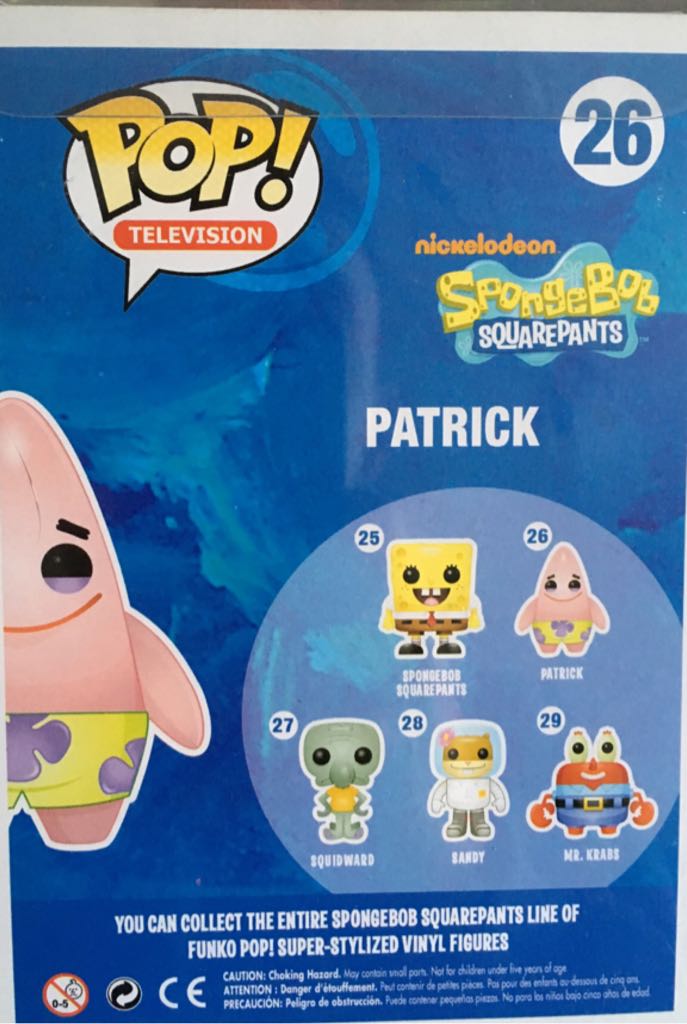 Funko Pop Television Spongebob Squarepants #26 Patrick Rare Retired~ Figure - SpongeBob SquarePants vinyl figure collectible [Barcode 4580279615540] - Main Image 2