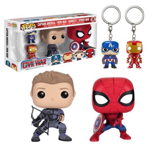 Captain America Civil War: Hawkeye & Spiderman 4 Pack - Captain America vinyl figure collectible - Main Image 2