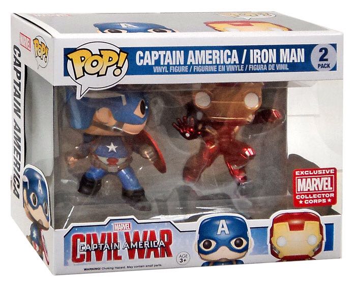 Captain America / Iron Man Action (2-pack)  vinyl figure collectible [Barcode 643690217695] - Main Image 2