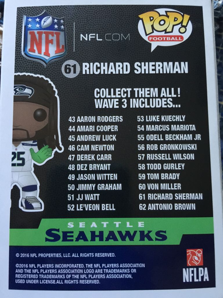 Richard Sherman - NFL vinyl figure collectible [Barcode 889698102278] - Main Image 2