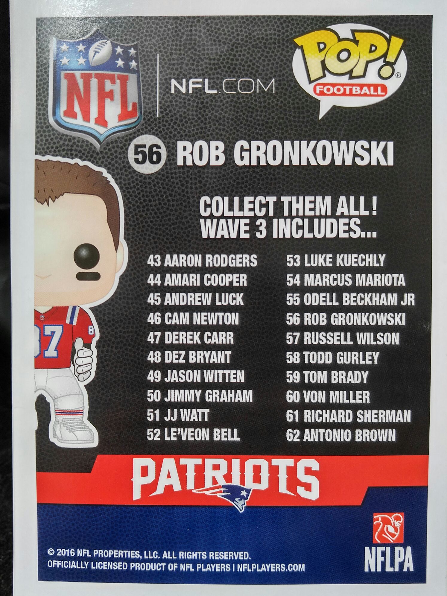 Rob Gronkowski (Throwback) - NFL vinyl figure collectible [Barcode 889698113021] - Main Image 2