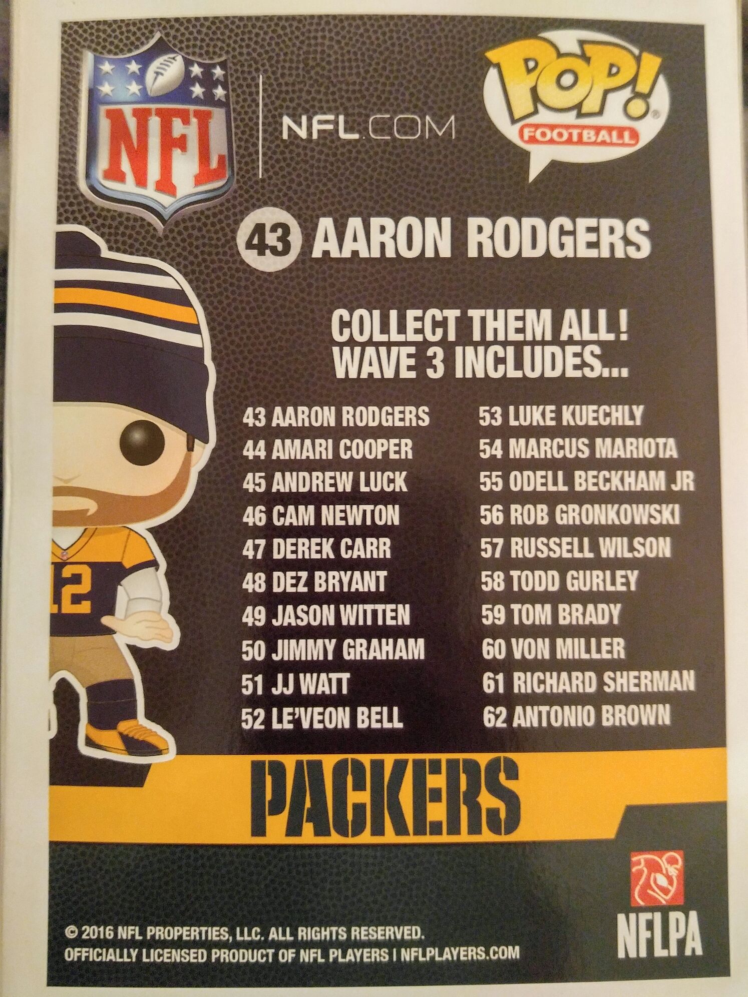 Aaron Rodgers (Throwback) - NFL vinyl figure collectible [Barcode 889698113908] - Main Image 2