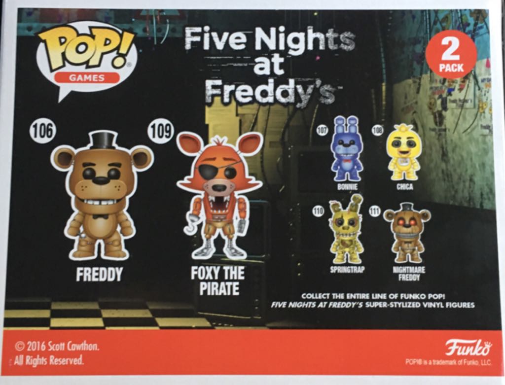 Foxy the Pirate with Freddy (2 Pack) - Five Nights at Freddy’s vinyl figure collectible [Barcode 889698119795] - Main Image 2