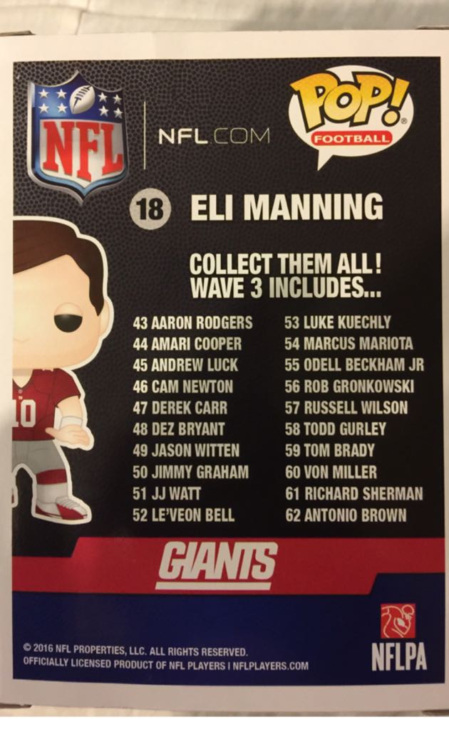 Eli Manning (Throwback) - NFL vinyl figure collectible [Barcode 889698113922] - Main Image 2