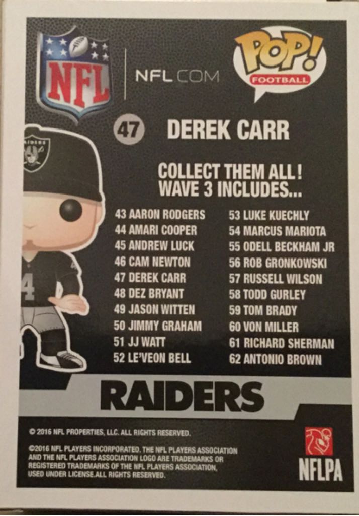 Derek Carr  vinyl figure collectible [Barcode 889698102186] - Main Image 2